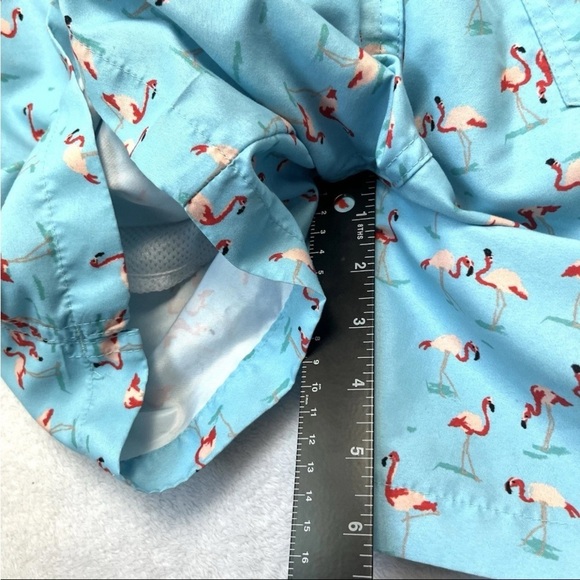 Franks Australia Men Sz L Pink Flamingos Print Swim Trunks Mesh Lined Beach - Picture 3 of 12